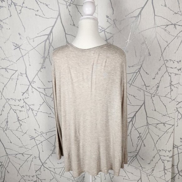 Jackson Rowe Ivory Modal Stretch Jersey Round Neck Knotted Front Tee - Picture 3 of 5